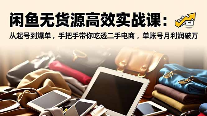 (16875期)闲鱼无货源高效实战课:从起号到爆单,手把手带你吃透二手电商,单账号月利润破万-赛德副业库
