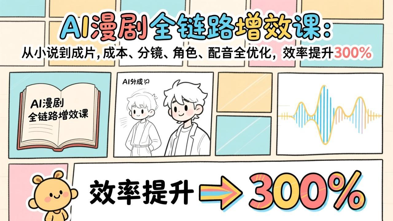 (17245期)AI漫剧全链路增效课:从小说到成片,成本、分镜、角色、配音全优化,效率提升300%-赛德副业库