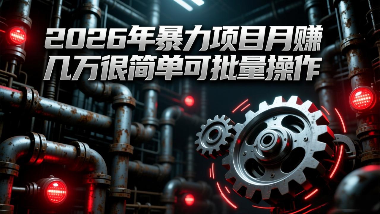 (17218期)2026年暴力项目月赚几万很简单可批量操作,成本低,利润大-赛德副业库