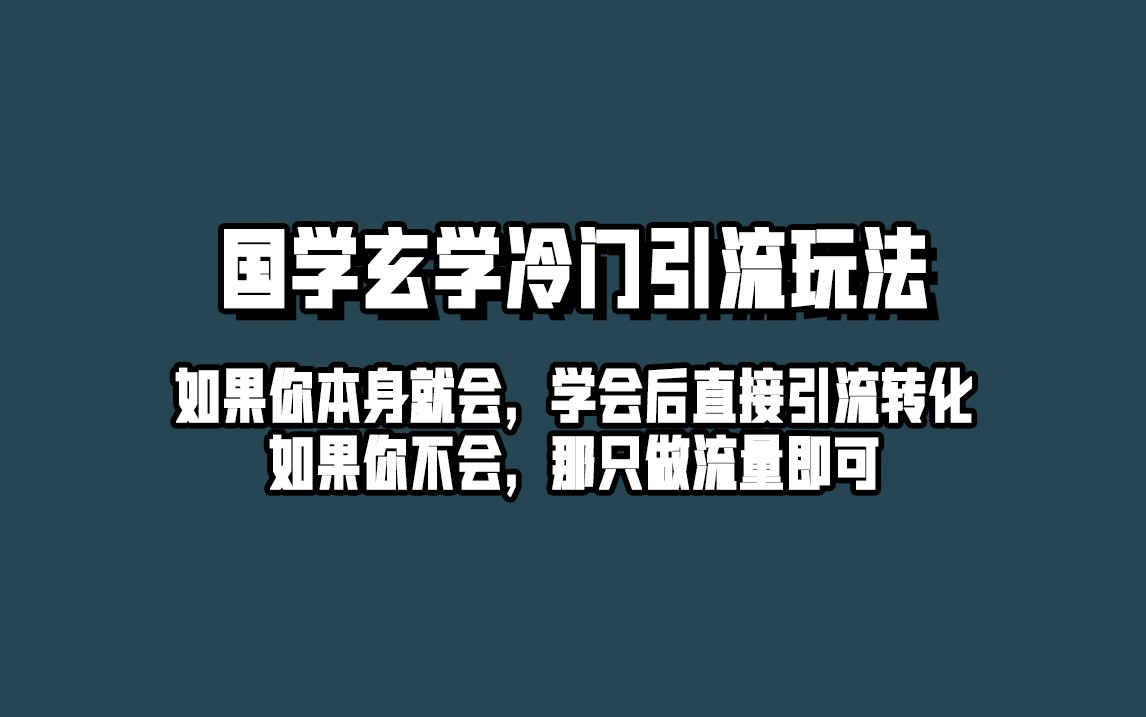 抖音玄学冷门玩法起号保姆级教程，单日引流100+精准玄学粉-赛德副业库