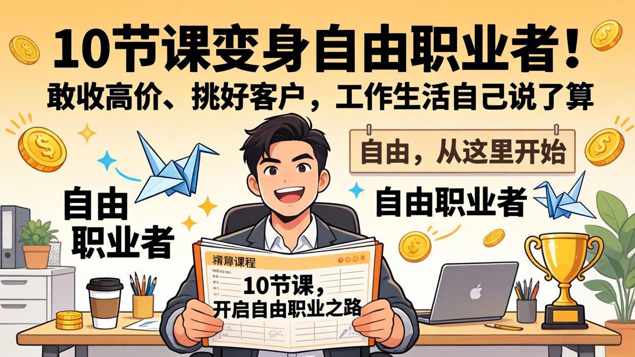 （17663期）10 节课变身自由职业者！敢收高价、挑好客户，工作生活自己说了算-赛德副业库