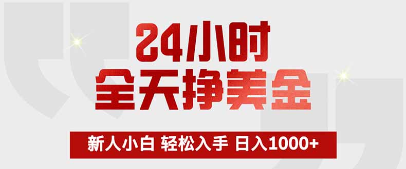 （17728期）24小时全天挣美金，新人小白轻松入手，长期稳定，日入1000+-赛德副业库