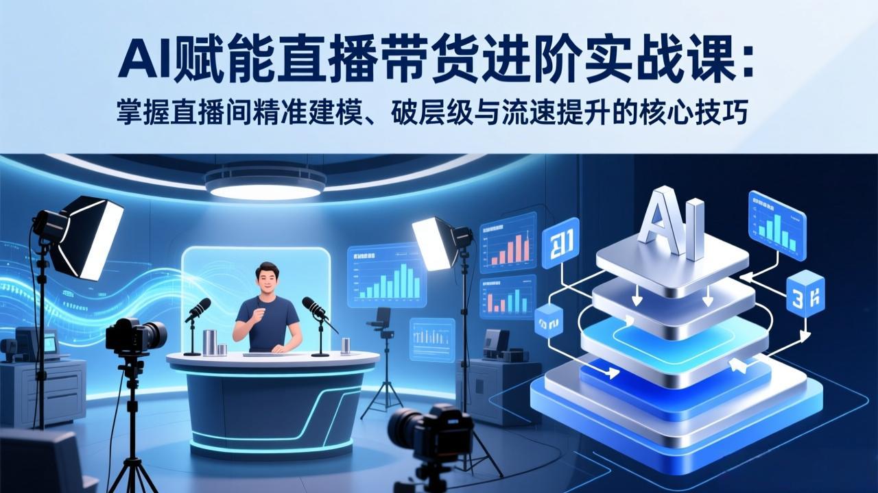 （17405期）AI赋能直播带货进阶实战课：掌握直播间精准建模、破层级与流速提升的核心技巧-赛德副业库