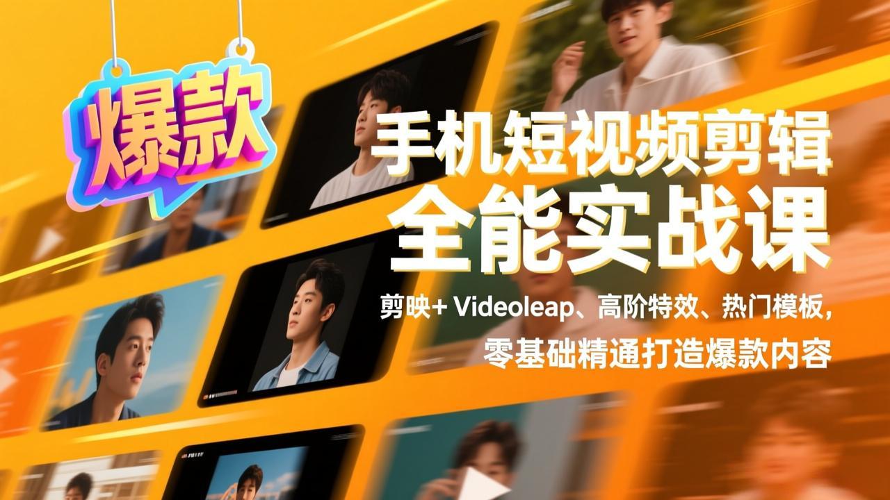 （17347期）手机短视频剪辑全能实战课，剪映+Videoleap、高阶特效、热门模板，零基础精通打造爆款内容-赛德副业库
