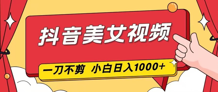 (16873期)抖音美女视频,一刀不剪,两分钟一条视频,小白轻松上手,日入1000-赛德副业库