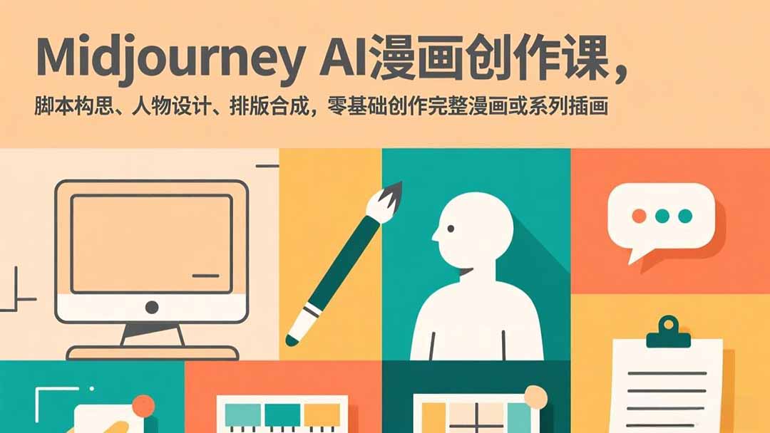 (17299期)Midjourney AI漫画创作课,脚本构思、人物设计、排版合成,零基础创作完整漫画或系列插画-赛德副业库