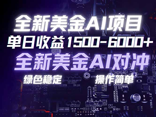 (17069期)美金AI对冲项目,日入1500-6000+,绿色稳定,操作简单,创业副业首选,可批量放大-赛德副业库