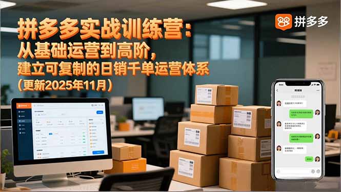 （16700期）拼多多实战训练营：从基础运营到高阶，建立可复制的日销千单运营体系（更新11月）-赛德副业库
