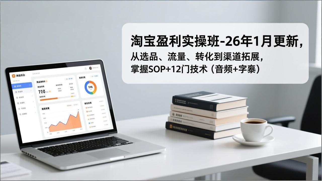 （17105期）淘宝盈利实操班-26年1月更新，从选品、流量、转化到渠道拓展，掌握SOP+12门技术（音频+字幕）-赛德副业库