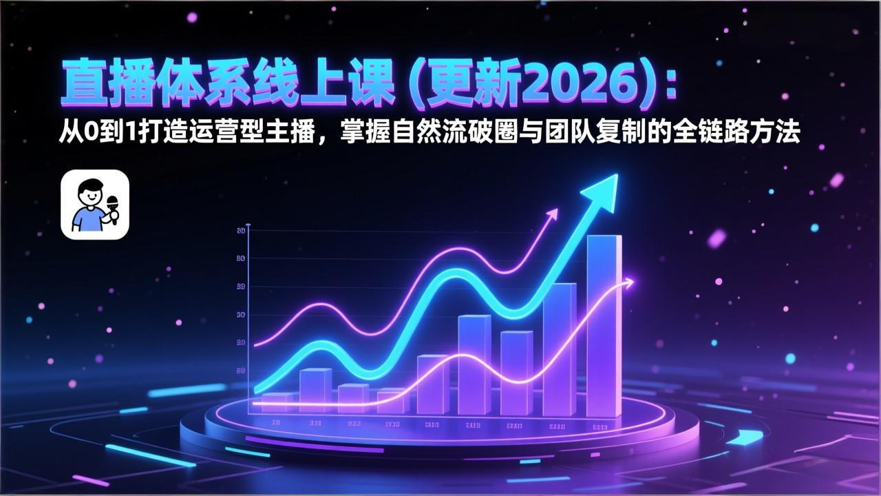 (17186期)直播体系线上课(更新2026):从0到1打造运营型主播,掌握自然流破圈与团队复制的全链路方法-赛德副业库