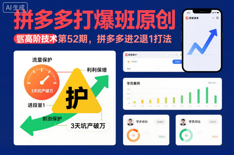拼多多打爆班原创高阶技术第52期,拼多多进2退1打法-赛德副业库