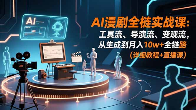 (16776期)AI漫剧全栈实战课:工具流、导演流、变现流,从生成到月入10w+全链路 (详细教程+直播课)-赛德副业库