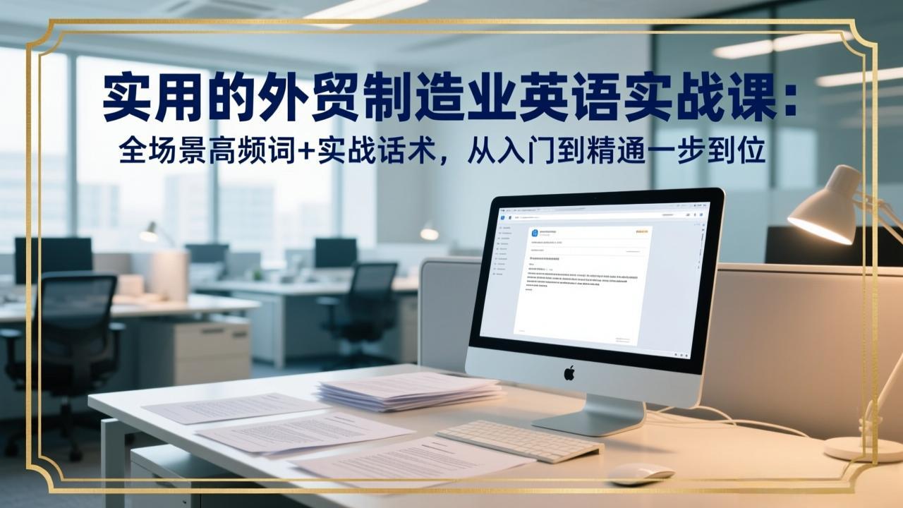 (17532期)实用的外贸制造业英语实战课:全场景高频词+实战话术,从入门到精通一步到位-赛德副业库