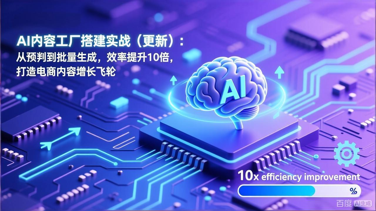 (17210期)AI内容工厂搭建实战(更新):从预判到批量生成,效率提升10倍,打造电商内容增长飞轮-赛德副业库