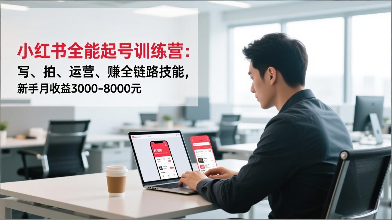 (16836期)小红书全能起号训练营:写、拍、运营、赚全链路技能,新手月收益3000-8000元-赛德副业库
