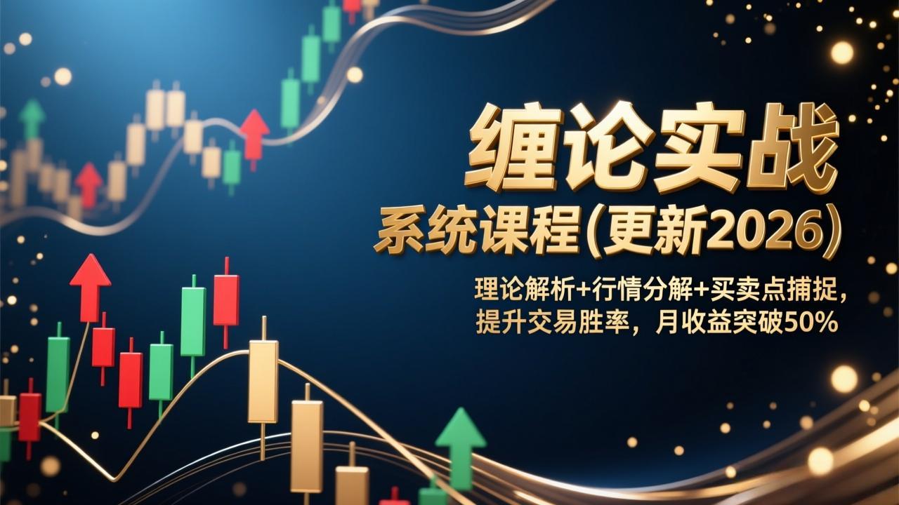 (17136期)缠论实战系统课程(更新2026),理论解析+行情分解+买卖点捕捉,提升交易胜率,月收益突破50%-赛德副业库