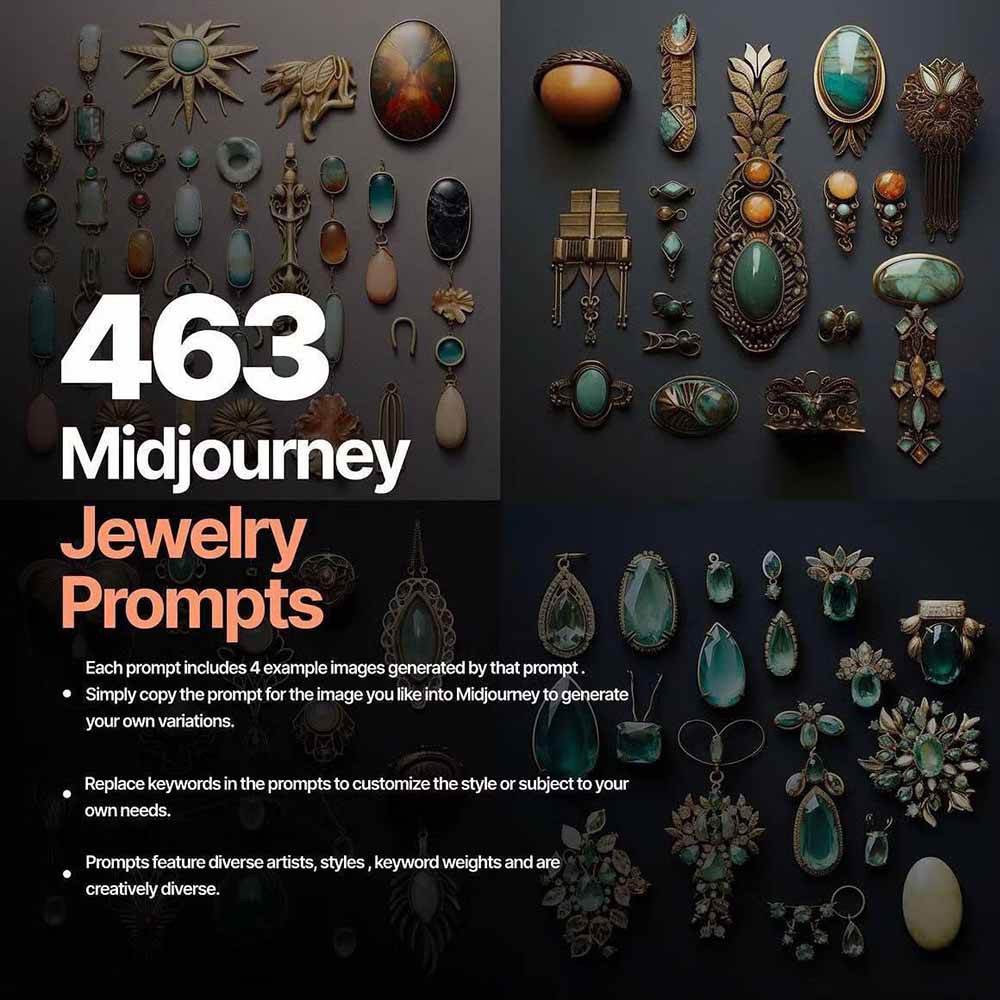 图片[2]-463个Midjourney珠宝摄影提示词：覆盖全品类珠宝，AI设计秒出专业效果-赛德副业库