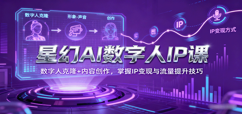 星幻AI数字人IP课，数字人克隆+内容创作，掌握IP变现与流量提升技巧-赛德副业库