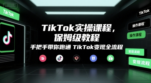 TikTok实操课程,保姆级教程,手把手带你跑通TikTok变现全流程-赛德副业库