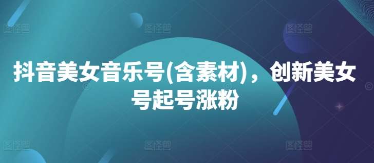 抖音美女音乐号(含素材)，创新美女号起号涨粉-赛德副业库