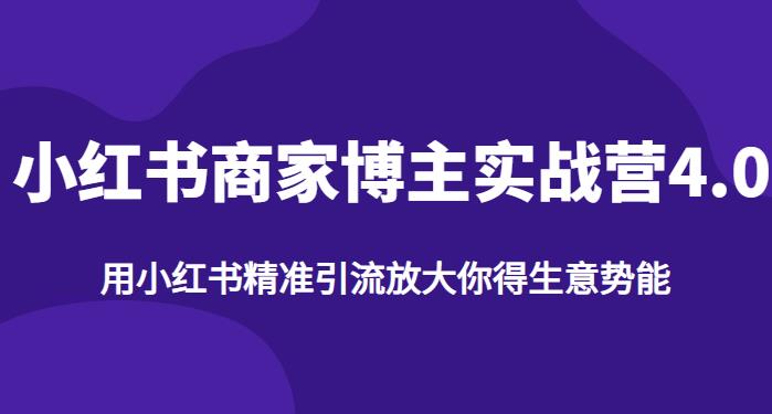 【推荐】小红书商家博主精准引流实战营4.0，用小红书放大你的生意势能-赛德副业库