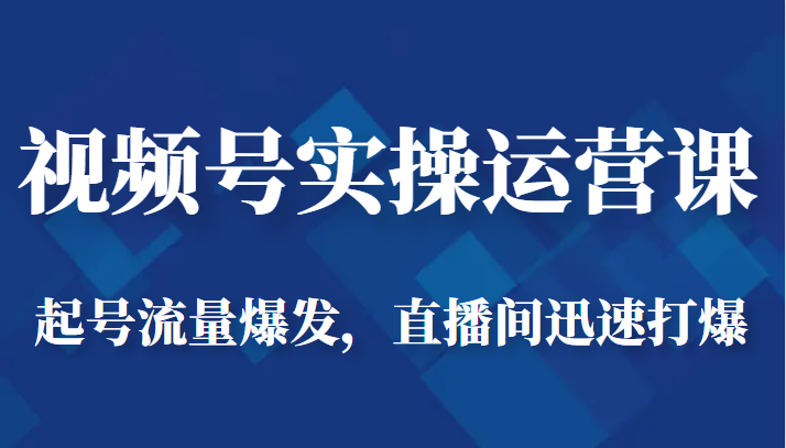 视频号实操运营课-起号流量爆发，直播间迅速打爆-赛德副业库
