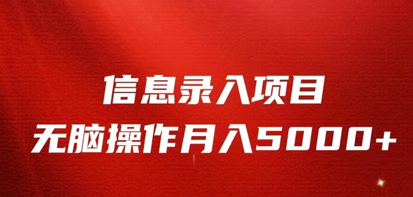 信息录入返佣项目，小白无脑复制粘贴，月入5K+-赛德副业库