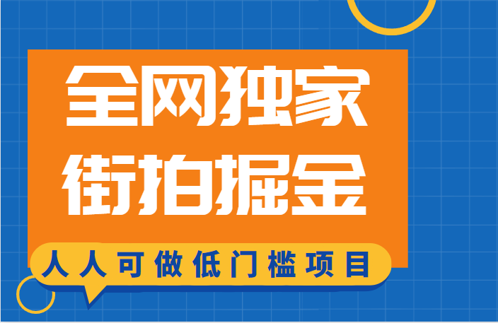 全网独家一街拍掘金，低门槛人人可做的赚钱项目-赛德副业库