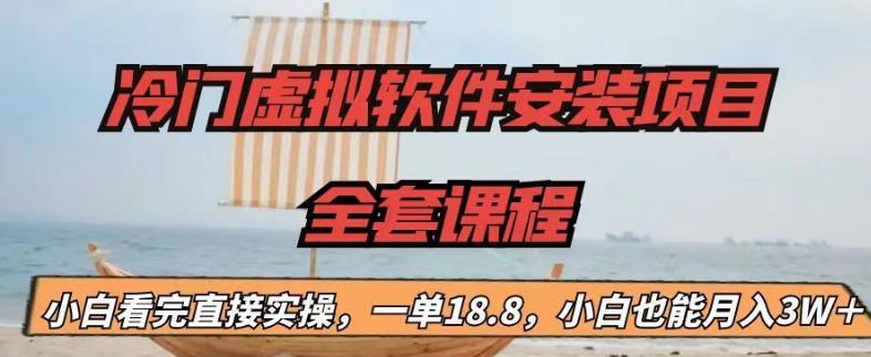 冷门虚拟软件安装项目，一单18.8，小白也能月入3W＋【揭秘】-赛德副业库