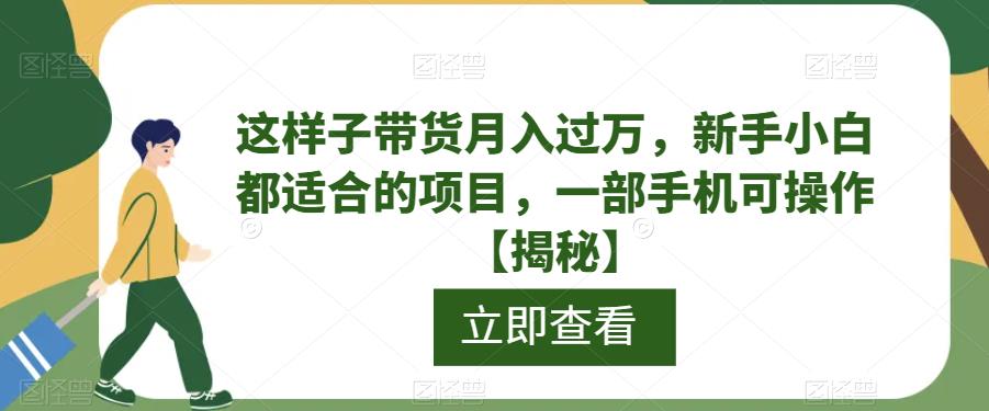 这样子带货月入过万，新手小白都适合的项目，一部手机可操作【揭秘】-赛德副业库