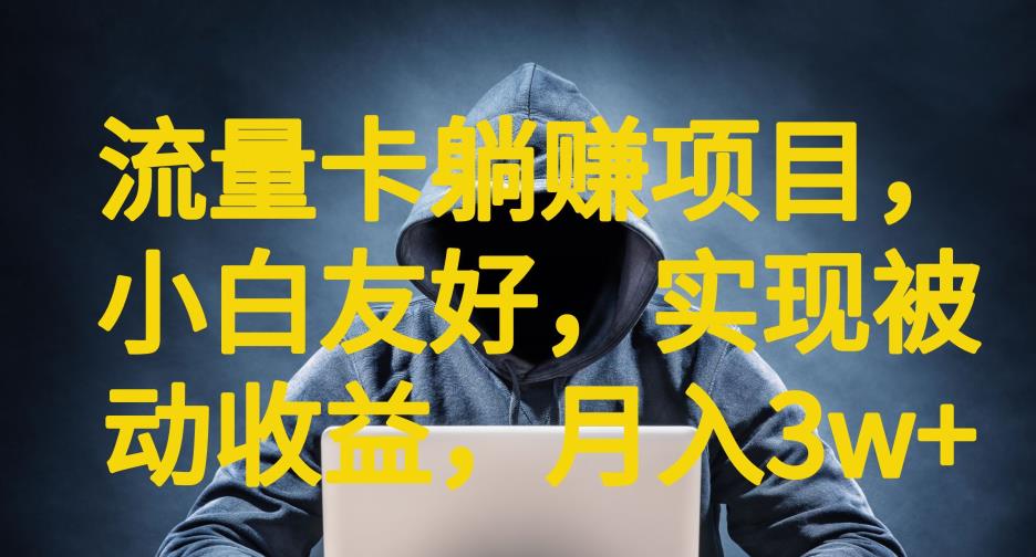 流量卡躺赚项目，小白友好，开设后台，实现被动收益，只要出卡，就能一直赚钱，利润高昂【揭秘】-赛德副业库