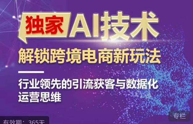 独家AI技术&ChatGPT解锁跨境电商新玩法，行业领先的引流获客与数据化运营思维-赛德副业库