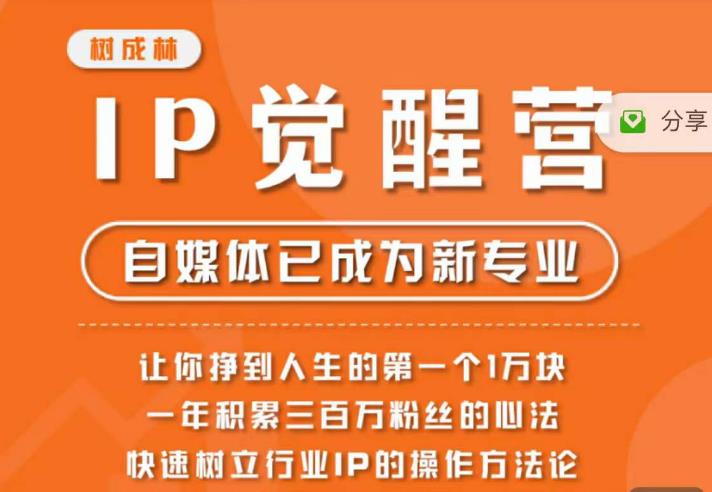 树成林·IP觉醒营，快速树立行业IP的操作方法论，让你赚到人生的第一个1万块（更新）-赛德副业库