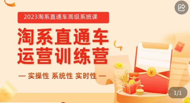 冠东·2023淘系直通车高级系统课，​实操性，系统性，实时性，直通车完整体系教学-赛德副业库