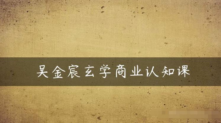 吴金宸玄学商业认知课，传统文化商业认知课-赛德副业库