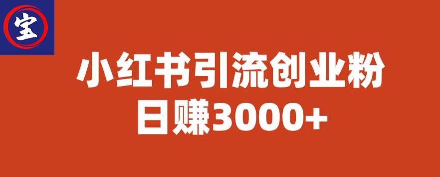 宝哥小红书引流创业粉，日赚3000+【揭秘】-赛德副业库