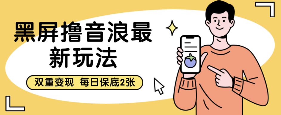 黑屏撸音浪最新玩法，双重变现，每日保底2张【揭秘】-赛德副业库