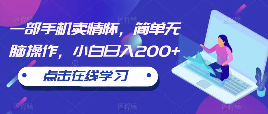 一部手机卖情怀，简单无脑操作，小白日入200+【揭秘】-赛德副业库