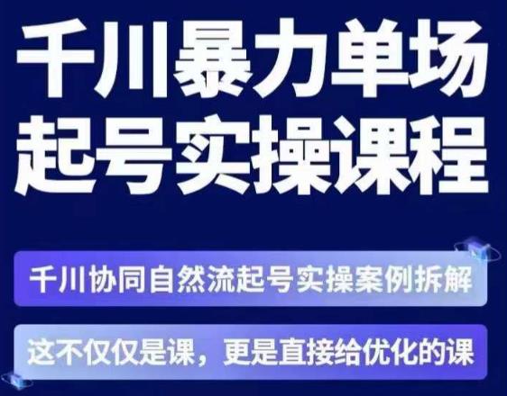 茂隆·章同学千川单场起号实操课，​千川协同自然流起号实操案例拆解，解密起号核心算法6件套-赛德副业库