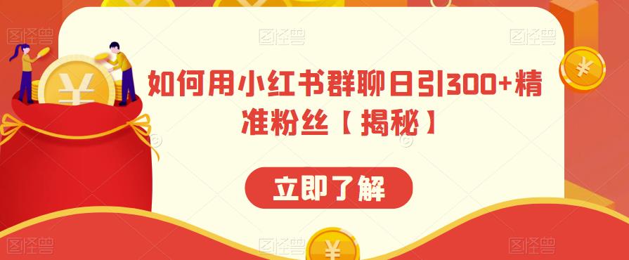 如何用小红书群聊日引300+精准粉丝【揭秘】-赛德副业库