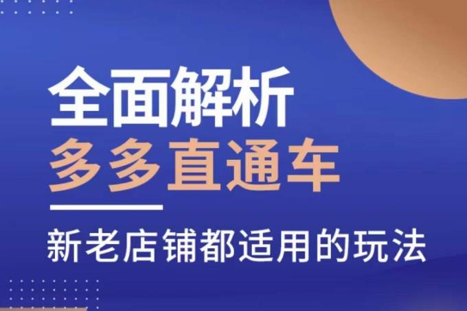 全面解析多多直通车，​新老店铺都适用的玩法-赛德副业库