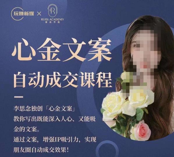 心金文案自动成交课程，教你写出既能深入人心又能吸金的文案，实现朋友圈自动成交效果-赛德副业库