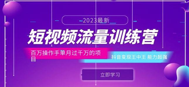 短视频流量训练营:百万操作手单月过千万的项目:抖音变现王中王能力超强-赛德副业库