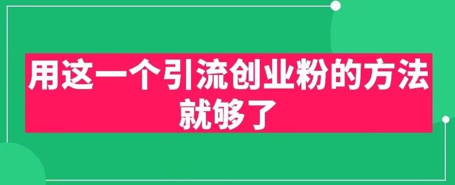 用这一个引流创业粉的方法就够了，PPT短视频引流创业粉【揭秘】-赛德副业库