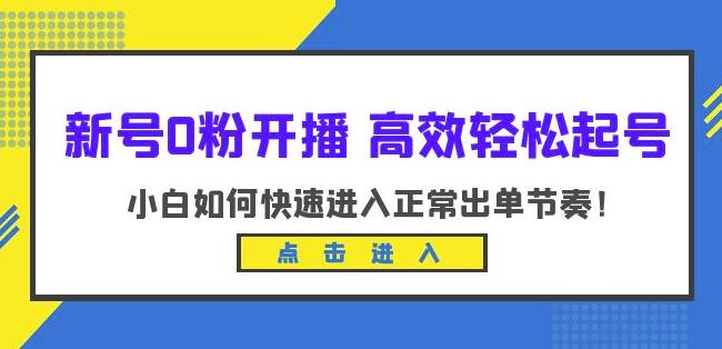 新号0粉开播-高效轻松起号，小白如何快速进入正常出单节奏（10节课）-赛德副业库