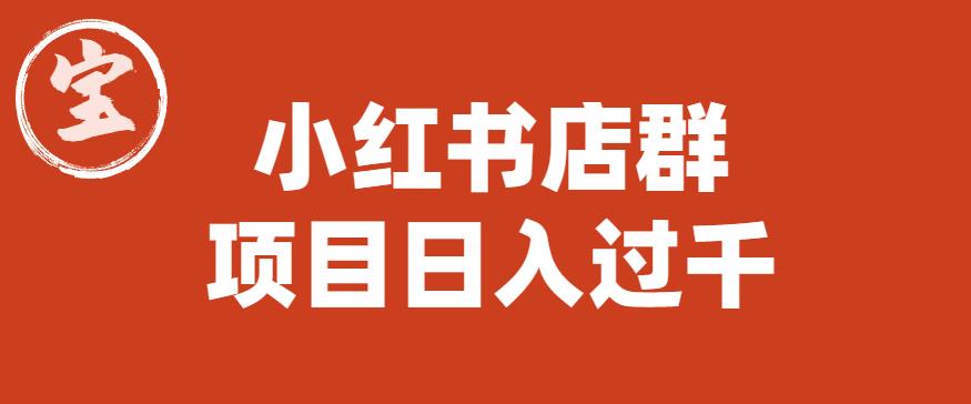 宝哥小红书店群项目，日入过千（图文教程）【揭秘】-赛德副业库