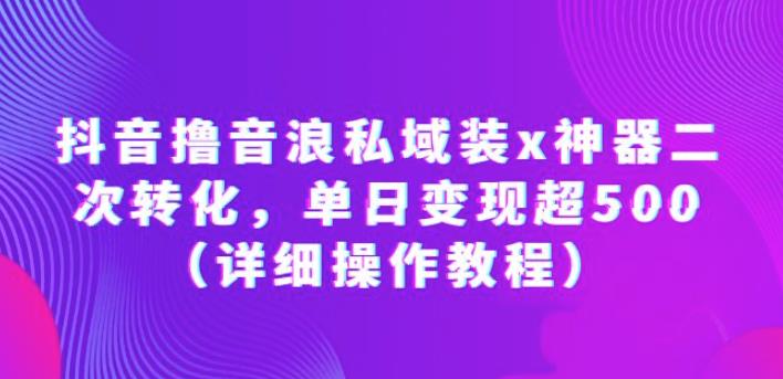 抖音撸音浪私域装x神器二次转化，单日变现超500（详细操作教程）【揭秘】-赛德副业库