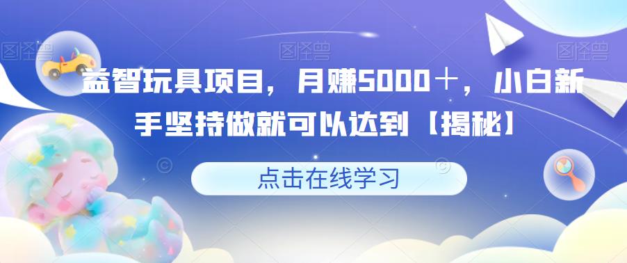 益智玩具项目，月赚5000＋，小白新手坚持做就可以达到【揭秘】-赛德副业库