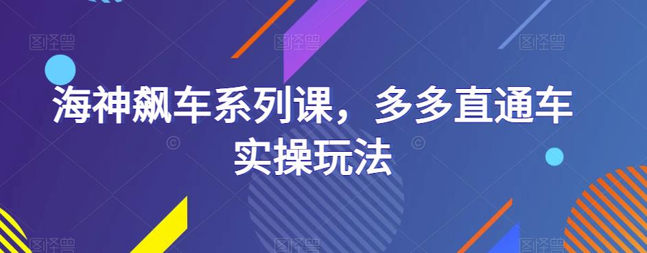 海神飙车系列课，多多直通车实操玩法-赛德副业库