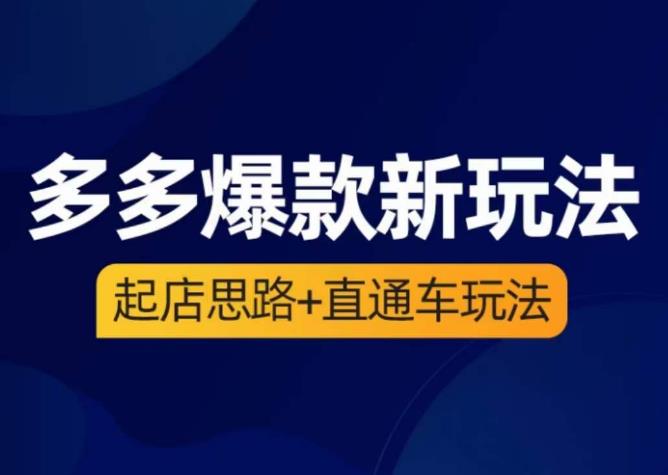 海神·多多爆款新玩法，​起店思路+直通车玩法（3节精华课）-赛德副业库